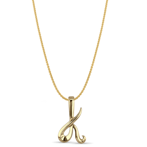 Initial K Love Letter Pendant Catherine Best Dev 9ct Yellow Gold Pendant on a 18 chain