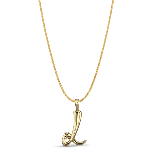 Initial L Love Letter Pendant Catherine Best Dev 9ct Yellow Gold Pendant on a 18 chain