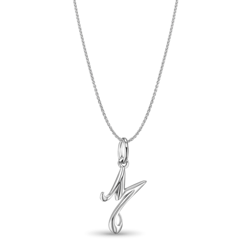 Initial M Love Letter Mini Pendant in Silver Catherine Best Dev