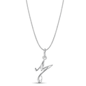 Initial M Love Letter Mini Pendant in Silver Catherine Best Dev Pendant on a 18
