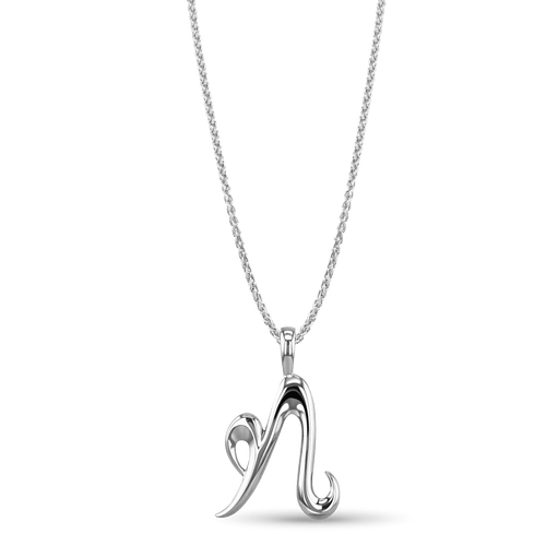 Initial N Love Letter Pendant Catherine Best Dev Silver Pendant on a 18 chain