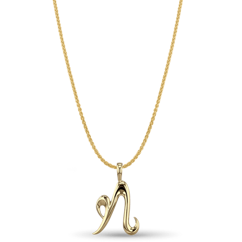Initial N Love Letter Pendant Catherine Best Dev 9ct Yellow Gold Pendant on a 18 chain