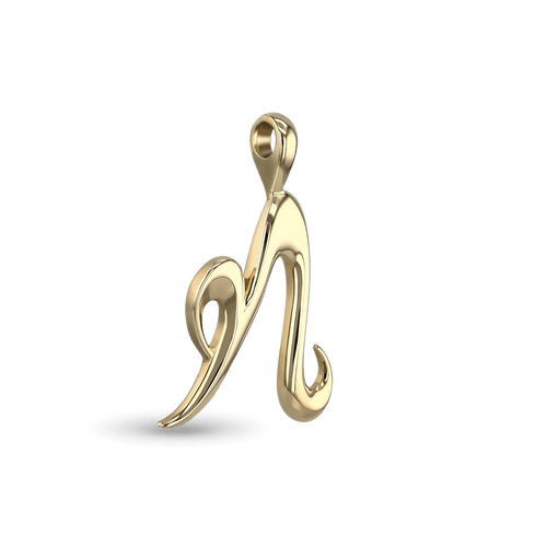 Initial N Love Letter Pendant Catherine Best Dev 9ct Yellow Gold Pendant