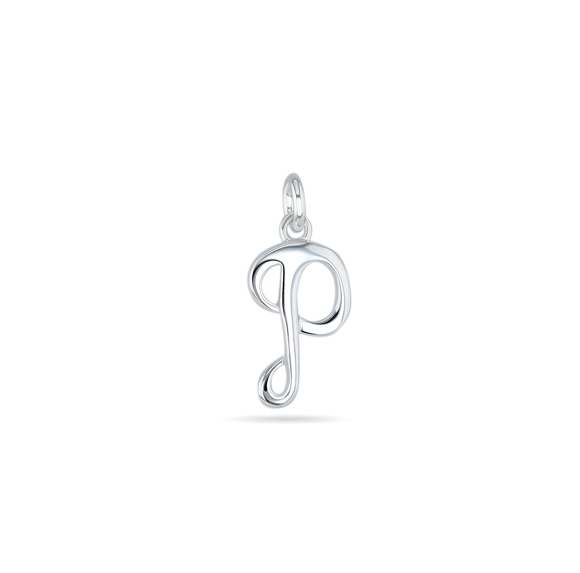 Initial P Love Letter Mini Pendant in Silver Catherine Best Dev Pendant