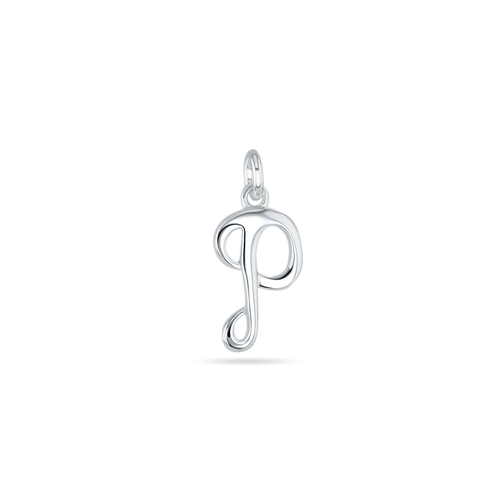 Initial P Love Letter Mini Pendant in Silver Catherine Best Dev Pendant