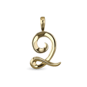 Initial Q Love Letter Pendant Catherine Best Dev 9ct Yellow Gold Pendant