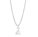 Initial R Love Letter Mini Pendant in Silver Catherine Best Dev Pendant on a 18