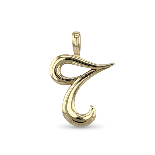 Initial T Love Letter Pendant Catherine Best Dev 9ct Yellow Gold Pendant