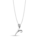 Initial V Love Letter Pendant Catherine Best Dev Silver Pendant on a 18