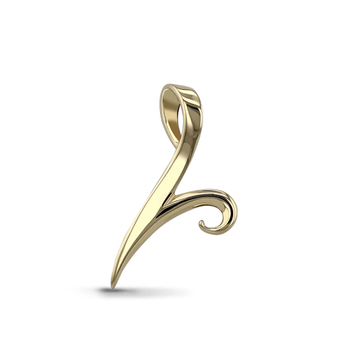 Initial V Love Letter Pendant Catherine Best Dev 9ct Yellow Gold Pendant