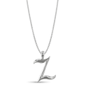 Initial Z Love Letter Pendant Catherine Best Dev Silver Pendant on a 18
