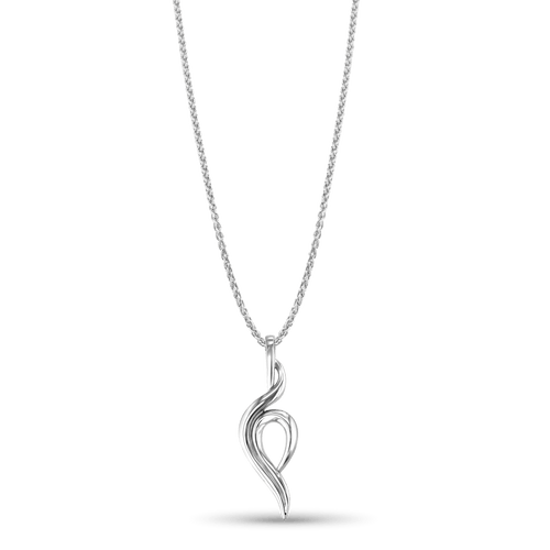 Wildflame Pendant Catherine Best Dev 9ct White Gold Pendant on a 18