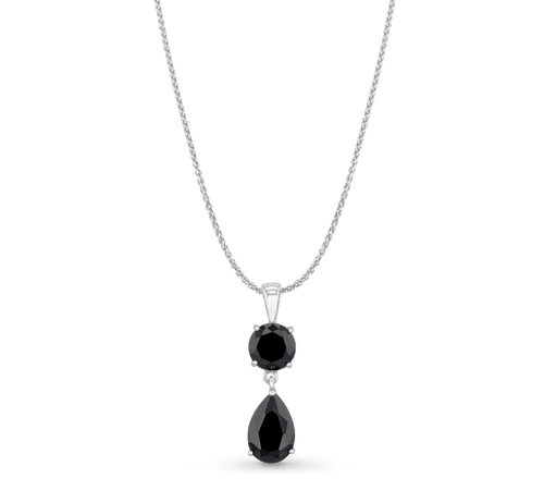 Midnight Pendant Catherine Best Dev 2 Stone Design Black Cubic Zirconia Pendant on a 18 chain