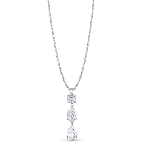 Midnight Pendant Catherine Best Dev 3 Stone Design Clear Cubic Zirconia Pendant on a 18 chain