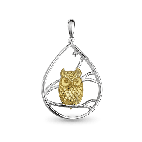 The Wise One Pendant Catherine Best Dev Silver and Gold Plate Pendant