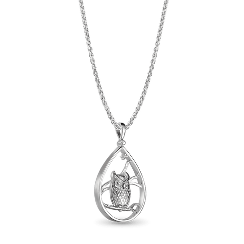 The Wise One Pendant Catherine Best Dev Silver Pendant on a 18