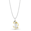 Oscar the Puffin Pendant Catherine Best Dev Silver and Gold Plate Pendant on a 18