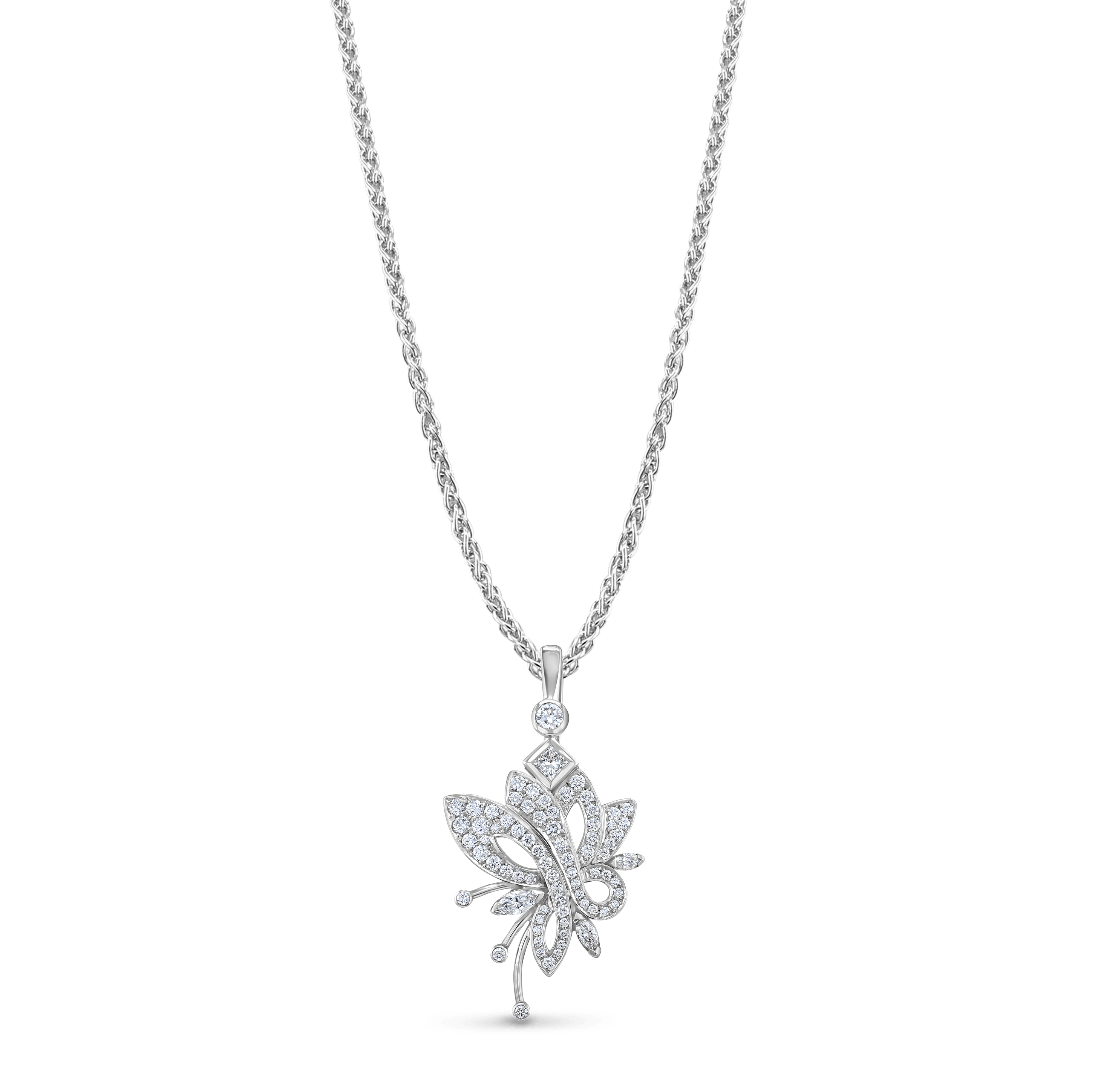 Flutterby Handmade Diamond Pendant in Platinum Catherine Best Dev Pendant