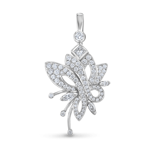 Flutterby Handmade Diamond Pendant in Platinum Catherine Best Dev Pendant