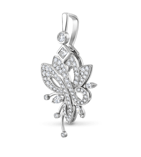Flutterby Handmade Diamond Pendant in Platinum Catherine Best Dev