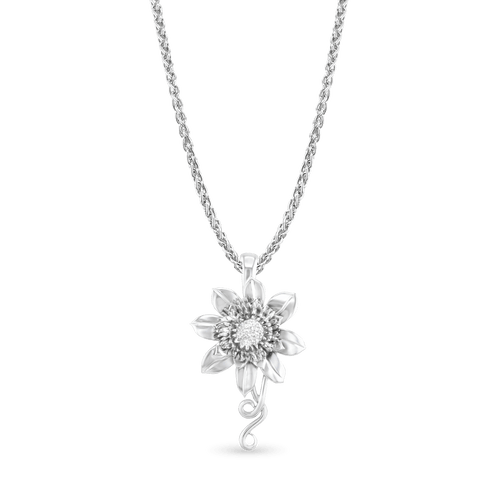 Clematis Empress Pendant Catherine Best Dev Silver Pendant on a 18