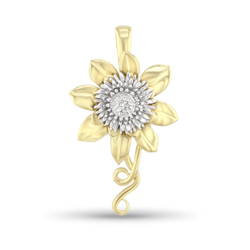 Clematis Empress Pendant Catherine Best Dev Silver and 9ct Yellow Gold Pendant