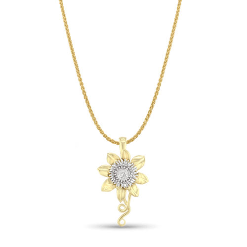 Clematis Empress Pendant Catherine Best Dev Silver and 9ct Yellow Gold Pendant on a 18