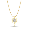 Clematis Empress Pendant Catherine Best Dev Silver and 9ct Yellow Gold Pendant on a 18