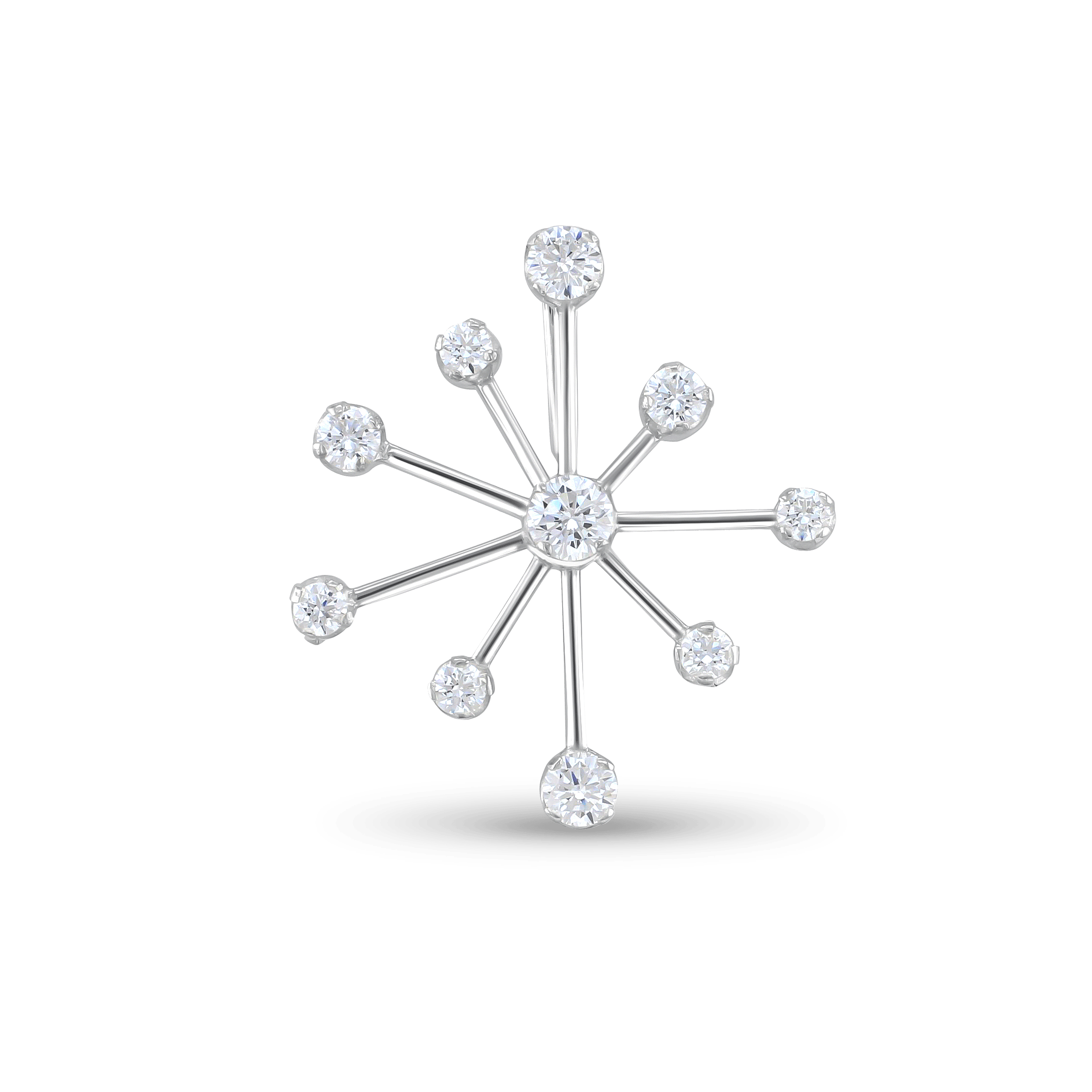 Starburst Silver and Cubic Zirconia Tie Pin Catherine Best Dev Larger