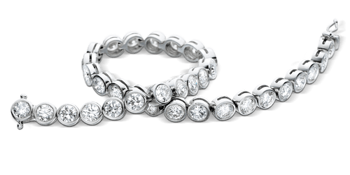 Luna 18ct White Gold Rub Over Set Diamond Bracelet Catherine Best Dev 2 carats featuring 56 Diamonds