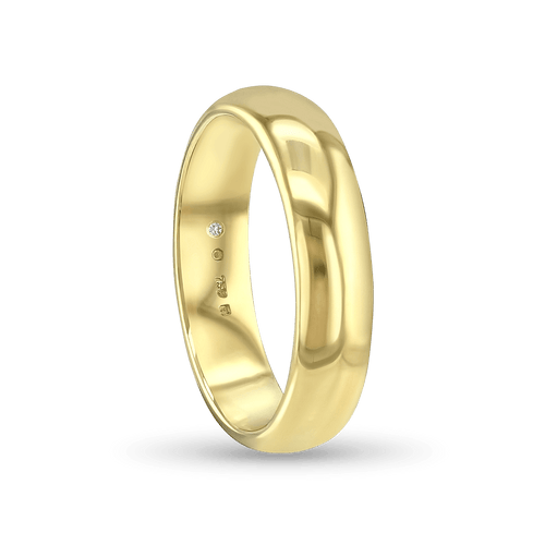 The CB Gentlemans Court Shaped Wedding Ring Catherine Best Dev 18ct Yellow Gold 5mm