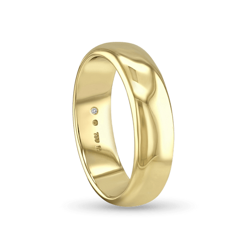The CB Gentlemans Court Shaped Wedding Ring Catherine Best Dev 18ct Yellow Gold 6mm