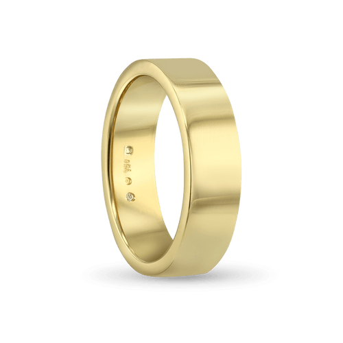 The CB Gentlemans Flat Court Shaped Wedding Ring Catherine Best Dev 18ct Yellow Gold 6mm