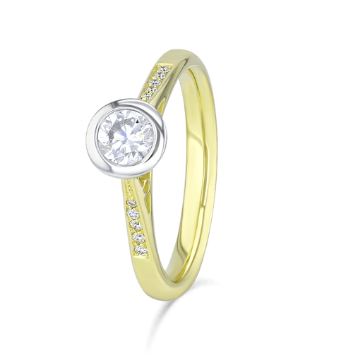 Minerva Ring Catherine Best Dev Rubover 18ct Yellow Gold and Platinum 0.50ct E Vs2