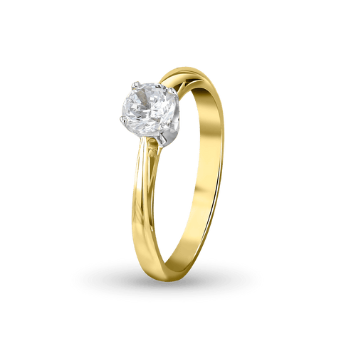 Venus Ring Catherine Best Dev 4 Claw 18ct Yellow Gold and Platinum 0.50ct G Vs2