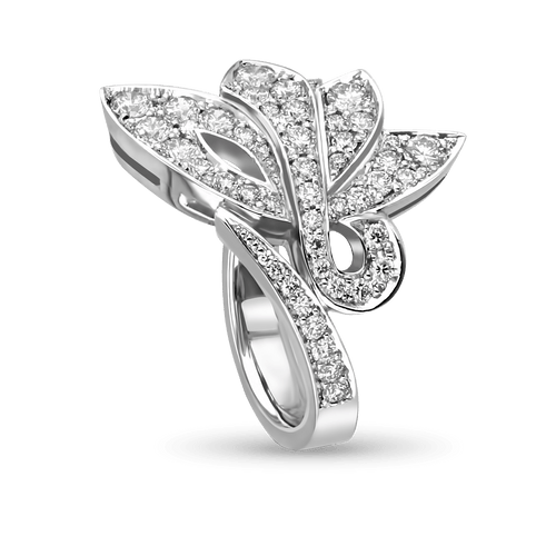 Flutterby Handmade Diamond Ring in Platinum Catherine Best Dev