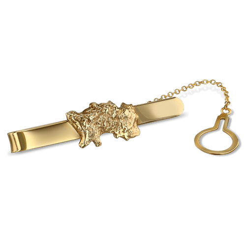 Island of Jersey Tie Slide Catherine Best Dev 9ct Yellow Gold