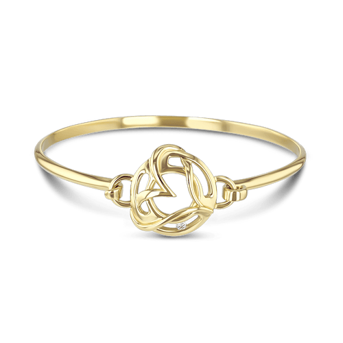 Love for Life Bangle Catherine Best Dev 9ct Yellow Gold 60mm Diameter