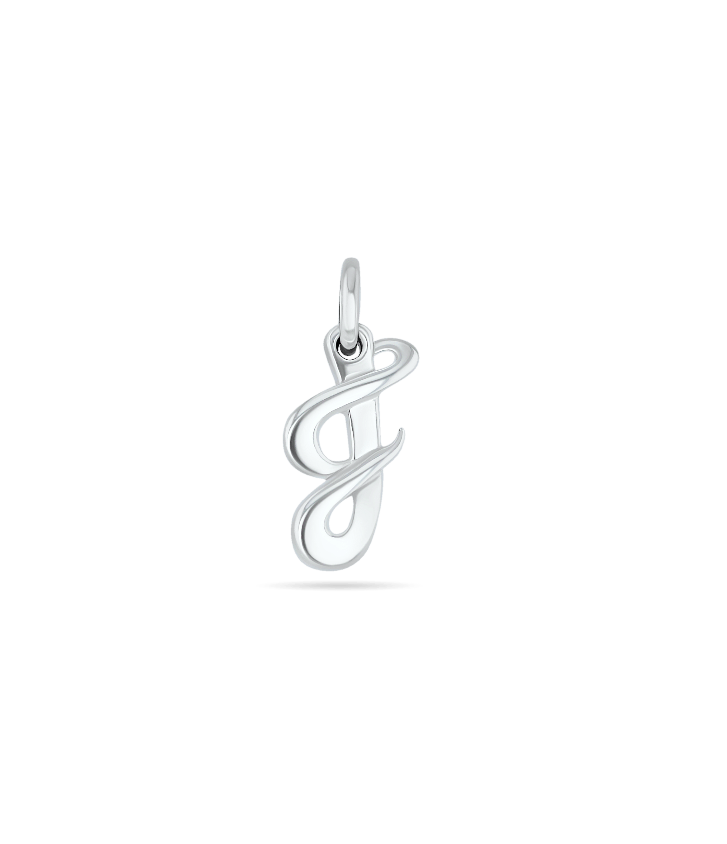 Initial F Love Letter Mini Pendant in Silver Catherine Best Dev Pendant
