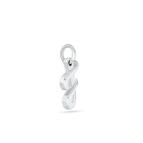 Initial F Love Letter Mini Pendant in Silver Catherine Best Dev