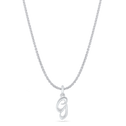 Initial G Love Letter Mini Pendant in Silver Catherine Best Dev Pendant on a 18