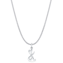 Initial K Love Letter Mini Pendant in Silver Catherine Best Dev Pendant on a 18