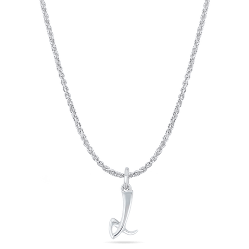 Initial L Love Letter Mini Pendant in Silver Catherine Best Dev Pendant on a 18