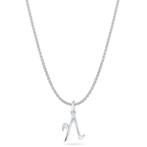 Initial N Love Letter Mini Pendant in Silver Catherine Best Dev Pendant on a 18 chain