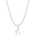Initial N Love Letter Mini Pendant in Silver Catherine Best Dev Pendant on a 18 chain