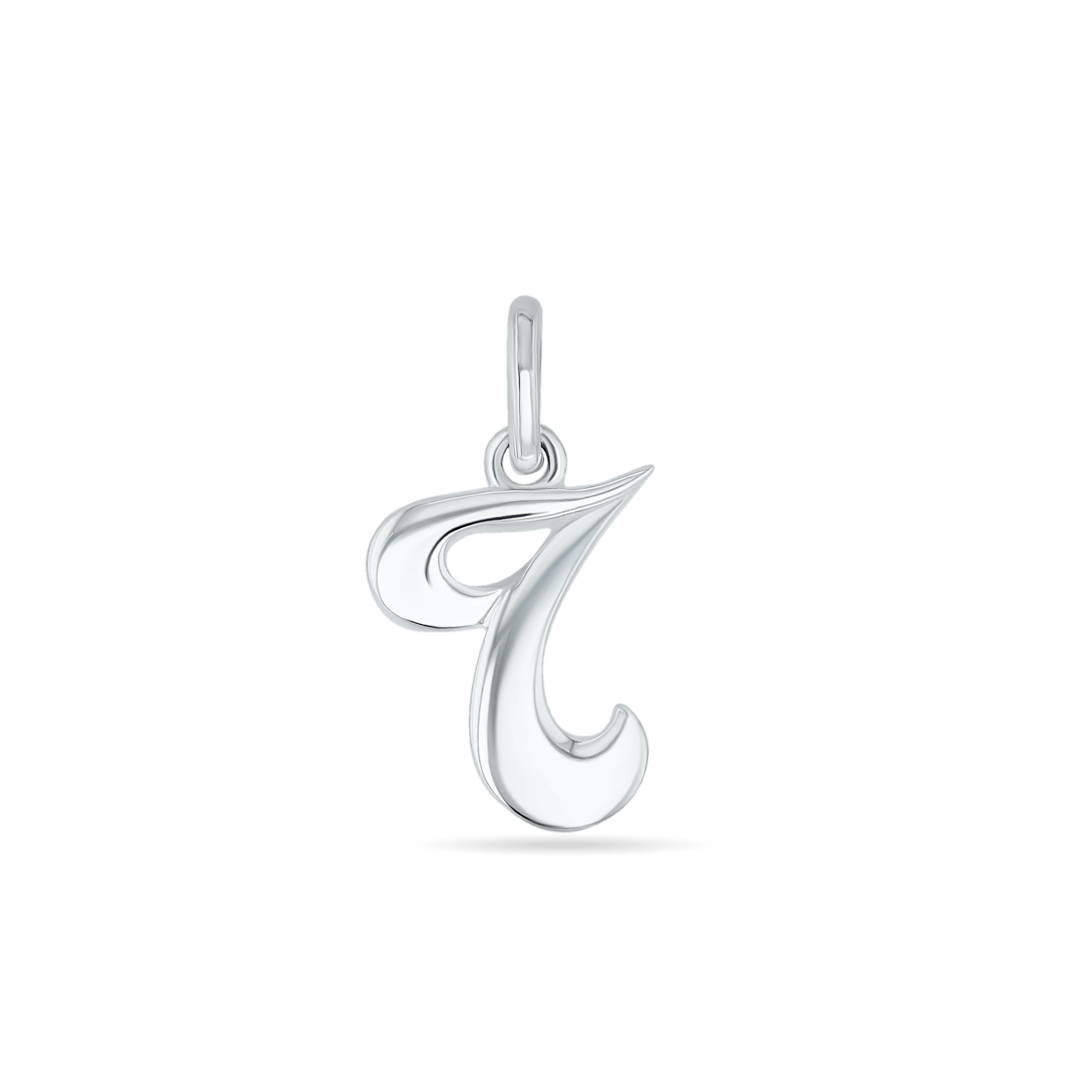 Initial T Love Letter Mini Pendant in Silver Catherine Best Dev Pendant