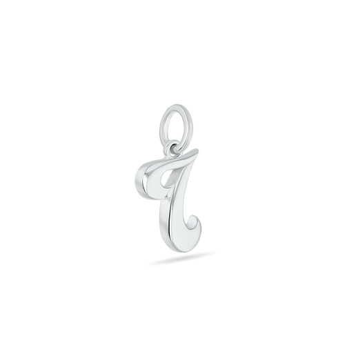Initial T Love Letter Mini Pendant in Silver Catherine Best Dev