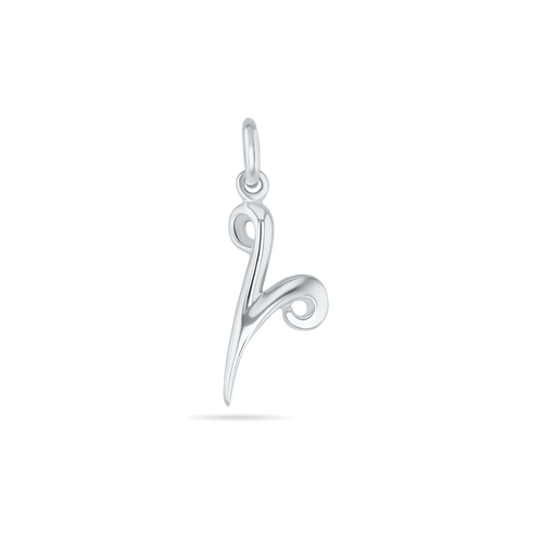 Initial V Love Letter Mini Pendant in Silver Catherine Best Dev Pendant