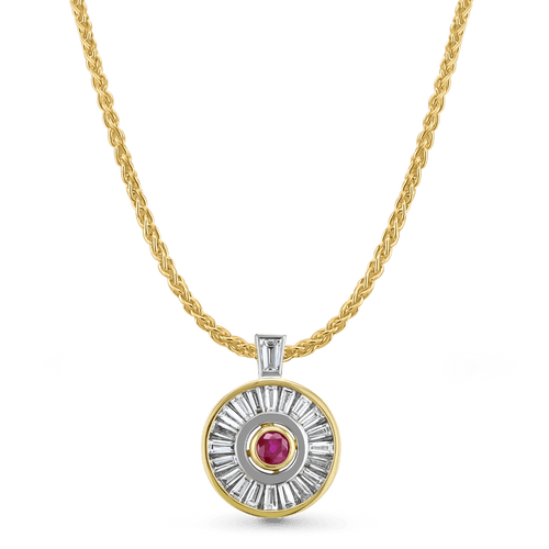 Scarlett Wheel Pendant Catherine Best Dev Pendant on a 18