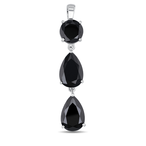 Midnight Pendant Catherine Best Dev 3 Stone Design Black Cubic Zirconia Pendant